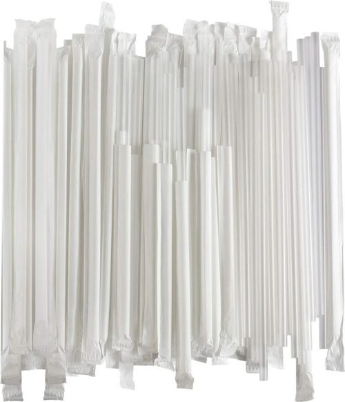 JUMBO CLEAR WRAPPED STRAWS 400 CT