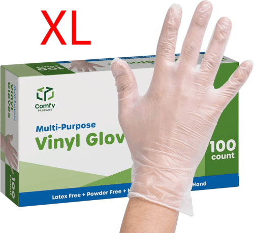 VINYL MULTI PURPOSE GLOVES , XL 100 CT POWDERED