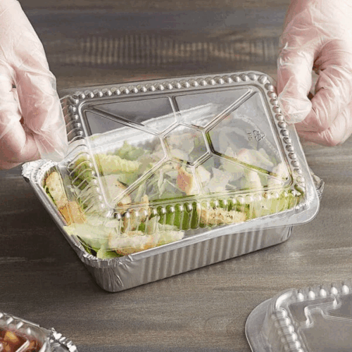 ALUMINUM FOIL CONTAINER LIDS, 1.5 LB 768 500 CT ( CHICKEN OVER RICE ) - Image 2